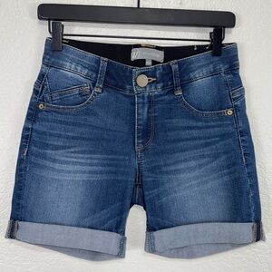 Wit & Wisdom Blue Jean Shorts‎ casual 2 Denim Stretch inseam 6” faded beach #cc